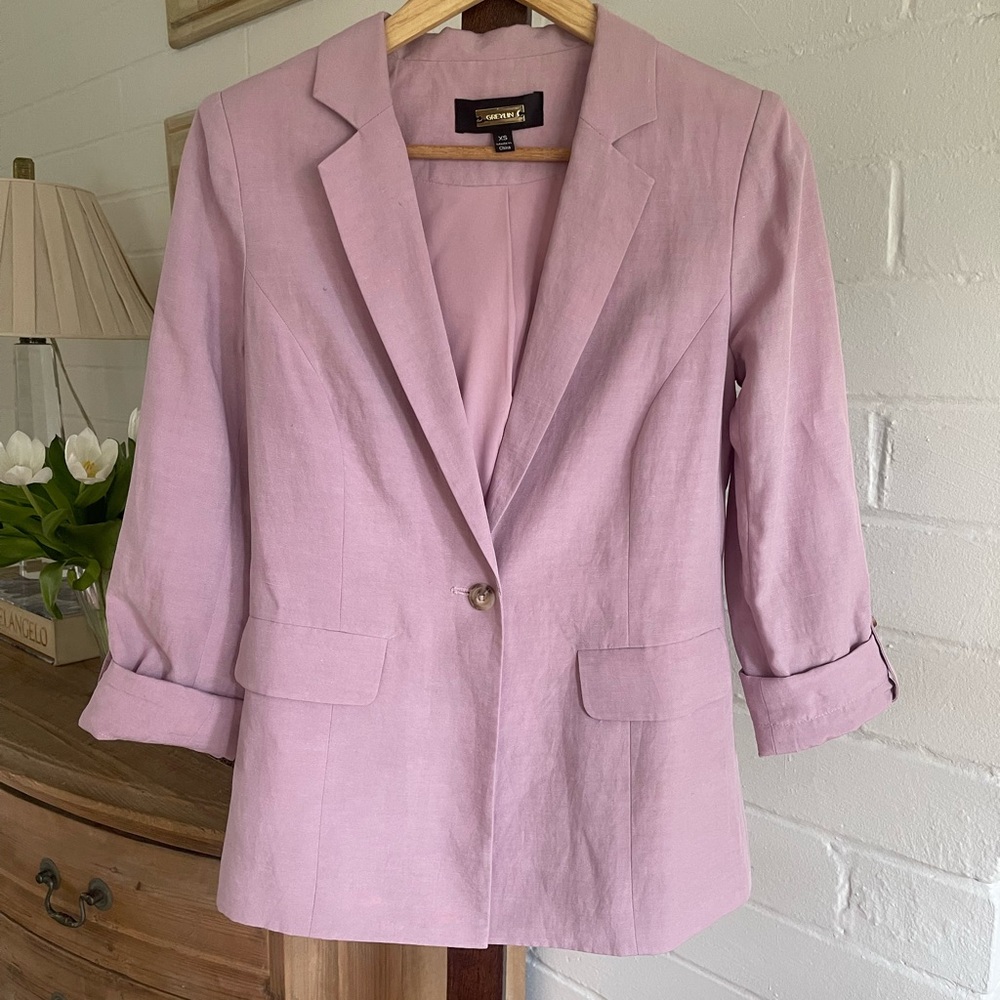 Greylin Light Purple Linen Blazer